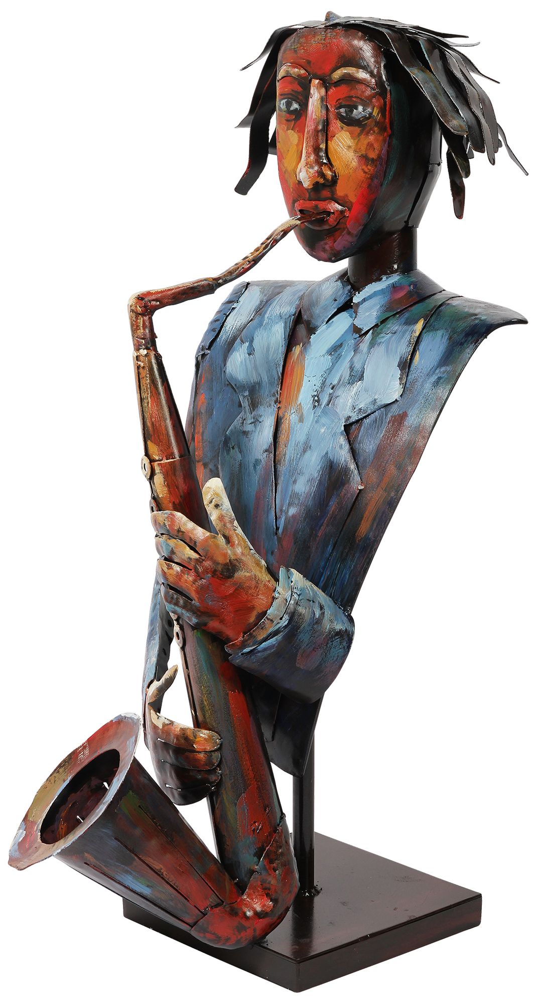 Image 3 Empire Art Direct "The Sxophonist" Iron Hand-Painted Colorful Art more views