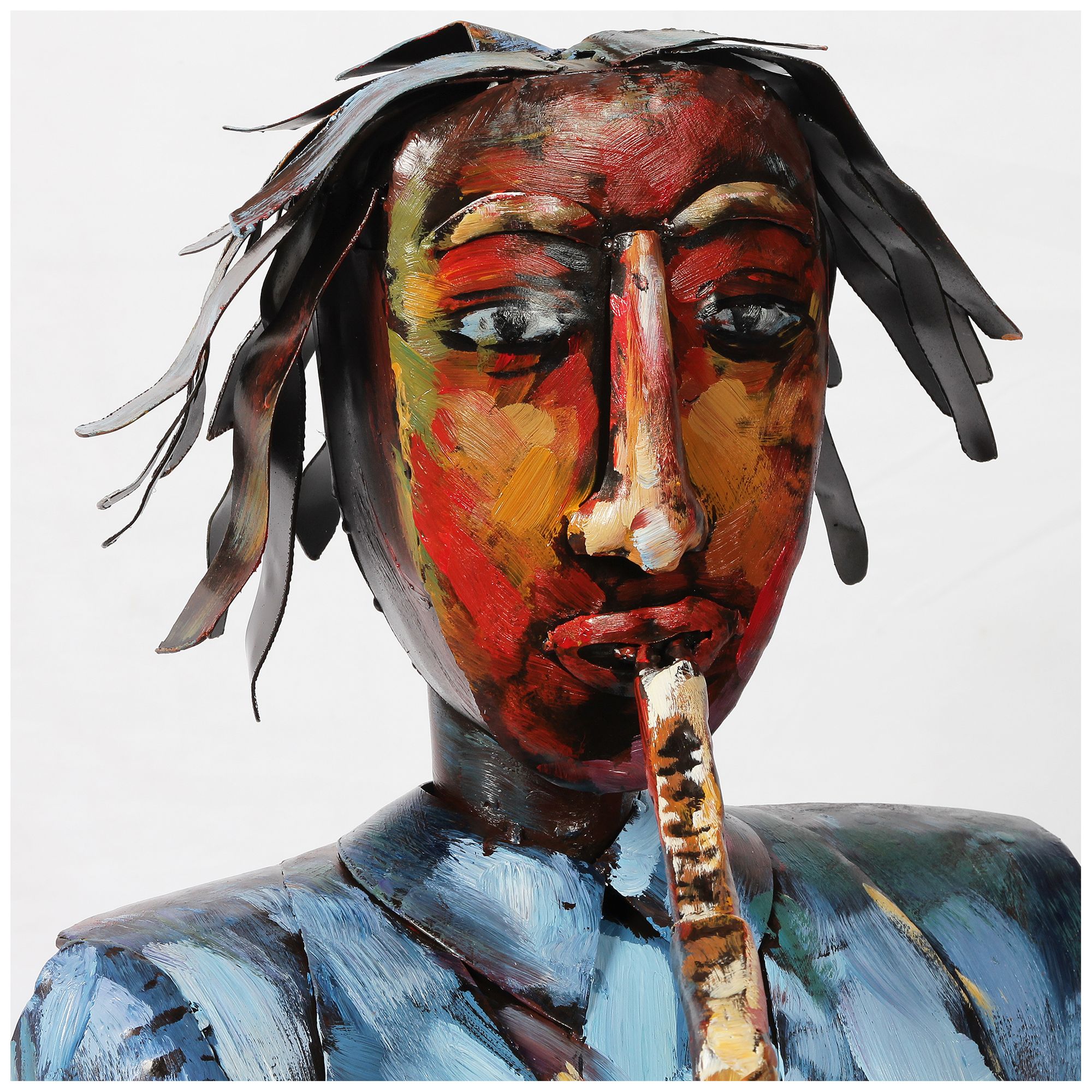 Image 7 Empire Art Direct "The Sxophonist" Iron Hand-Painted Colorful Art more views