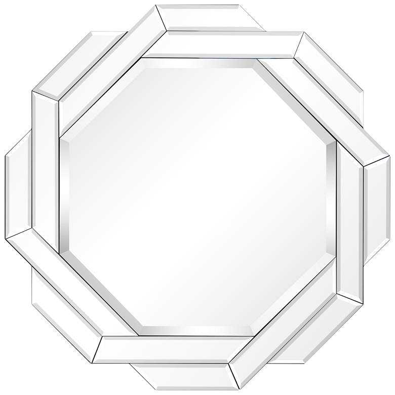 Image 1 Empire Art Direct Interlaced 24" Round Beveled Framed Wall Mirror