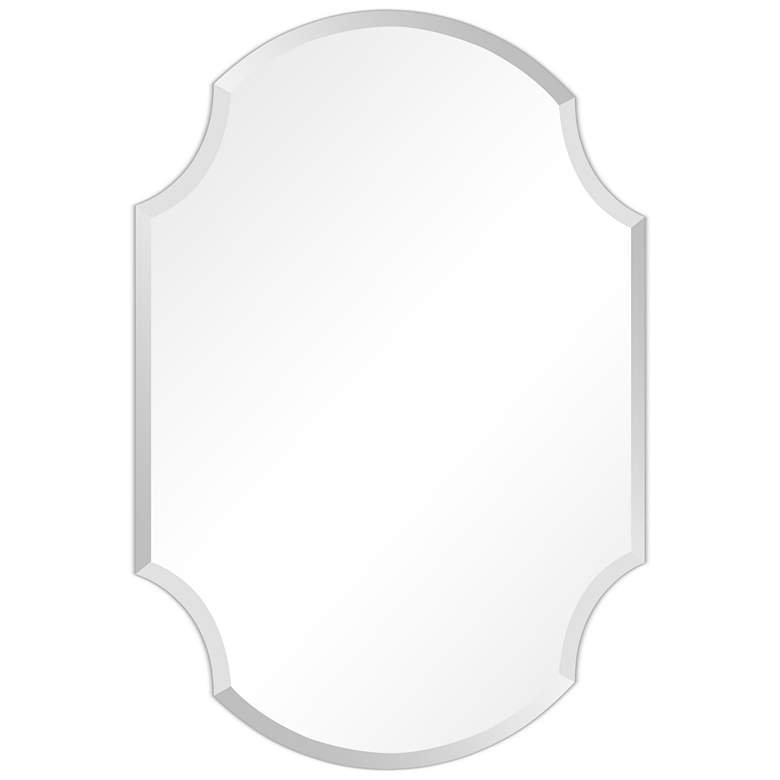 Image 1 Empire Art Direct Octagonal Scallop Black Matte Finished Wall Mirror