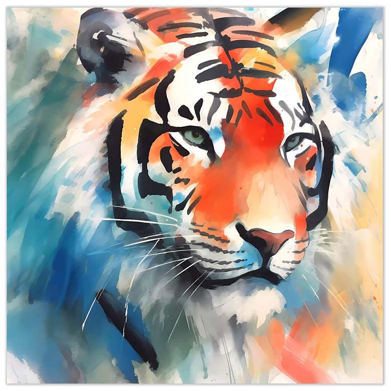 Image 1 Empire Art Direct Regal Strength II Tiger Printed Tempered Glass Wall Art