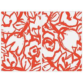 Image1 of Empire Art Direct Scarlet Blooms Floral Printed Tempered Glass Wall Art