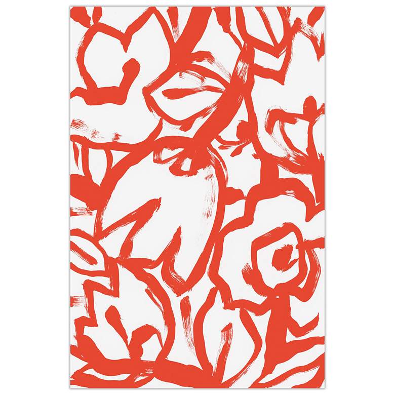 Image 1 Empire Art Direct Scarlet Blooms I Floral Printed Tempered Glass Wall Art