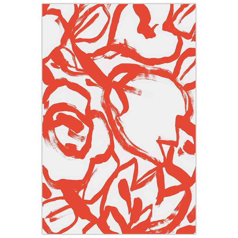 Image 1 Empire Art Direct Scarlet Blooms II Floral Printed Tempered Glass Wall Art