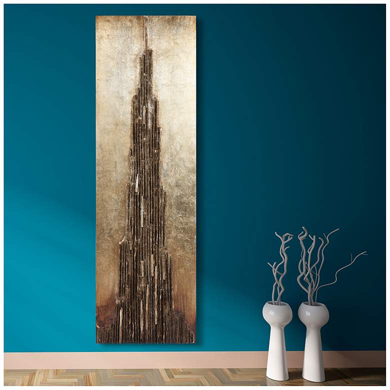 Image 4 Empire Art Direct "Stratified" Handed Painted Rugged Wooden Wall Art more views