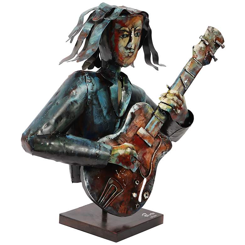 Image 2 Empire Art Direct "The Bassist" Iron Hand-Painted Colorful Art Sculpture more views
