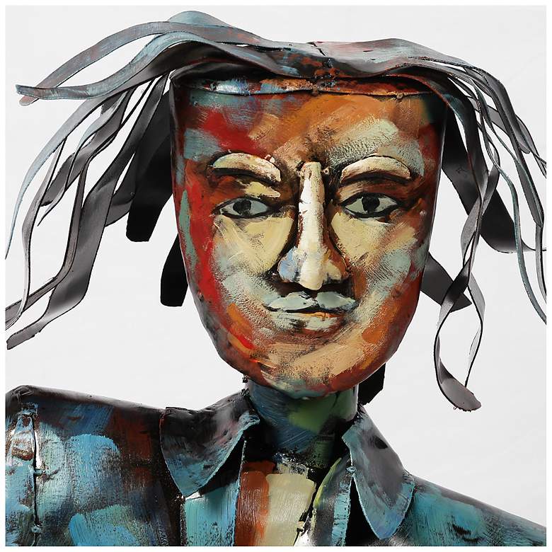 Image 7 Empire Art Direct "The Bassist" Iron Hand-Painted Colorful Art Sculpture more views