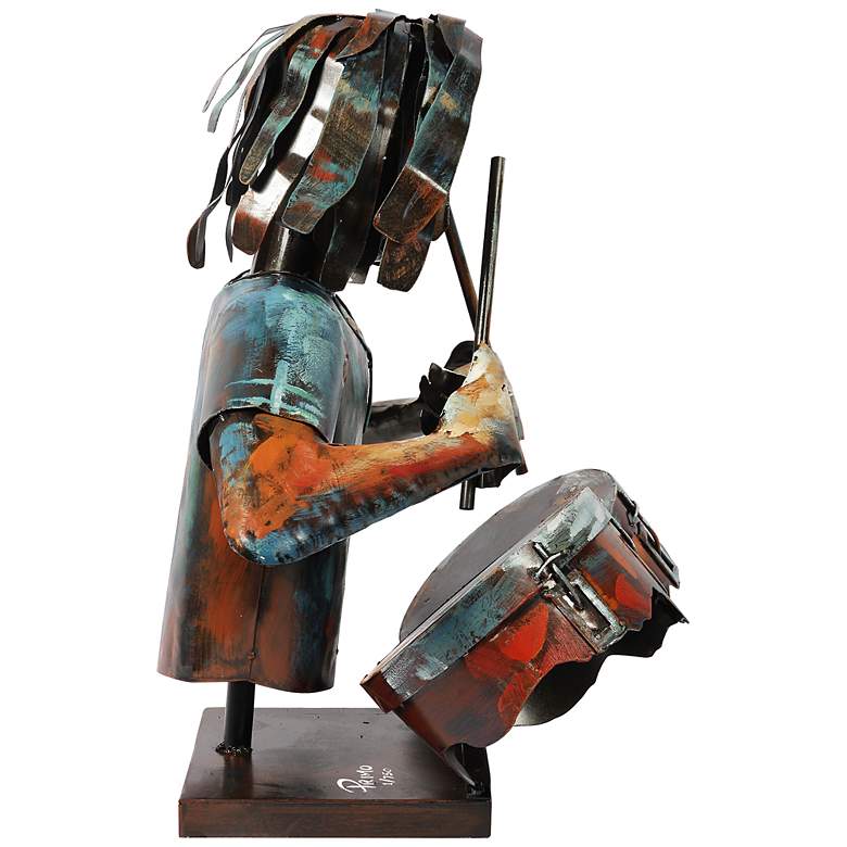 Image 4 Empire Art Direct "The Drummer" Iron Hand-Painted Colorful Art Sculpture more views