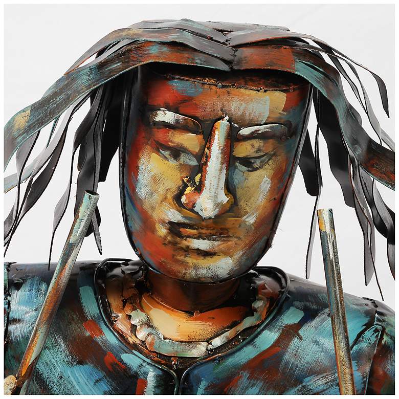 Image 7 Empire Art Direct "The Drummer" Iron Hand-Painted Colorful Art Sculpture more views