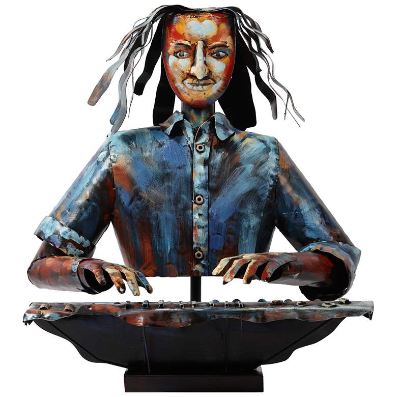 Image 1 Empire Art Direct "The Pianist" Iron Hand-Painted Colorful Art Sculpture