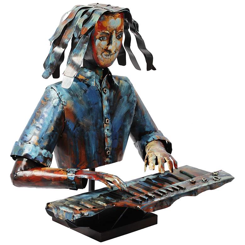 Image 2 Empire Art Direct "The Pianist" Iron Hand-Painted Colorful Art Sculpture more views