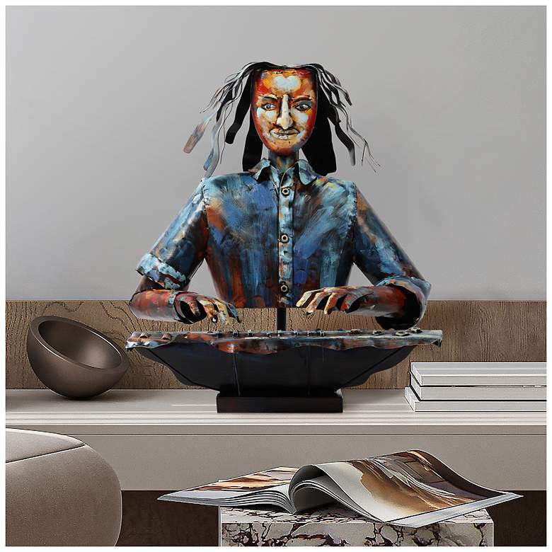 Image 6 Empire Art Direct "The Pianist" Iron Hand-Painted Colorful Art Sculpture more views