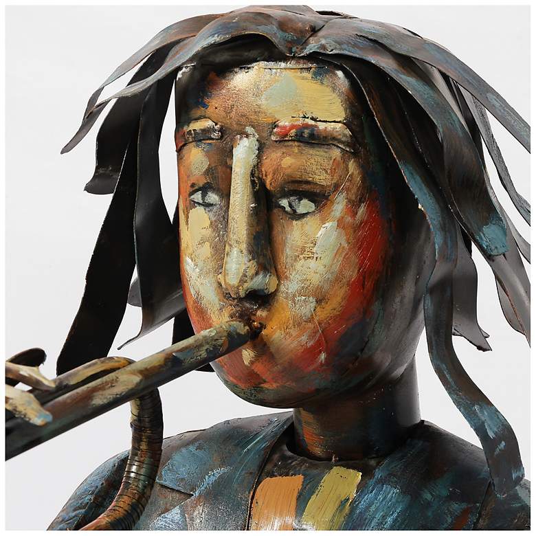 Image 7 Empire Art Direct "The Trumpeter" Iron Hand-Painted Colorful Art Sculpture more views