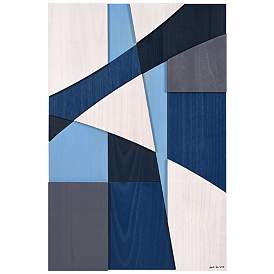 Image1 of Empire Art Direct Whisper of Blues II Hand Made Wood Abstract Wall Art