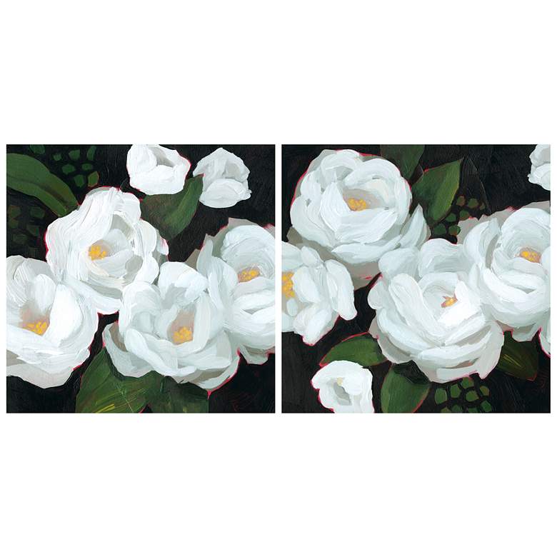 Image 1 Empire Art Direct White Serenity Flower Printed Tempered Glass Wall Art