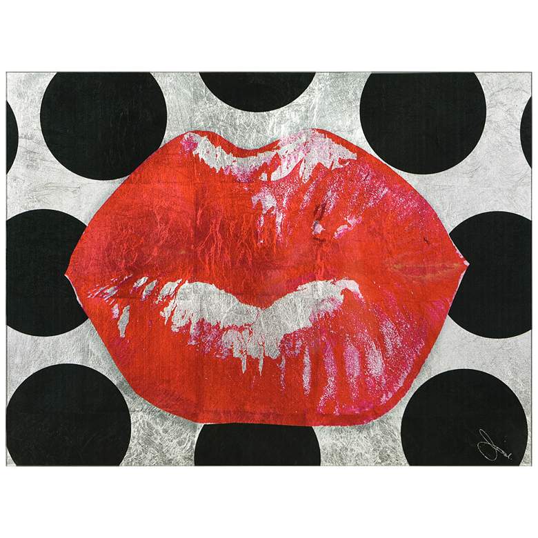 Image 2 Empire Art Red Lips Reverse Printed Tempered Glass with SilverLeaf Wall Art