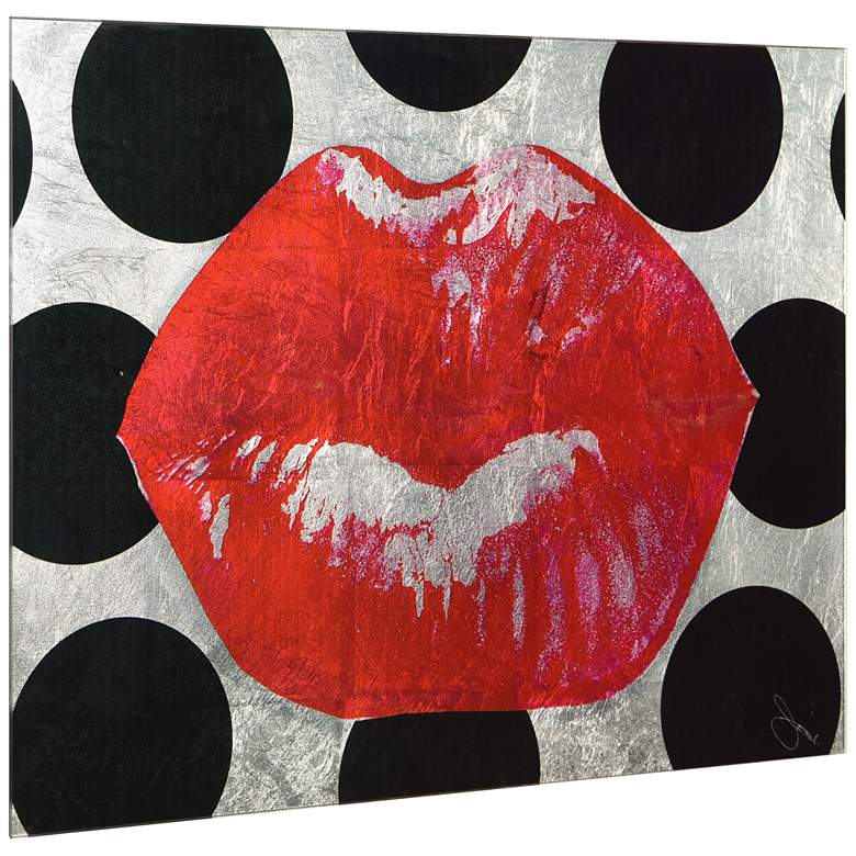Image 4 Empire Art Red Lips Reverse Printed Tempered Glass with SilverLeaf Wall Art more views