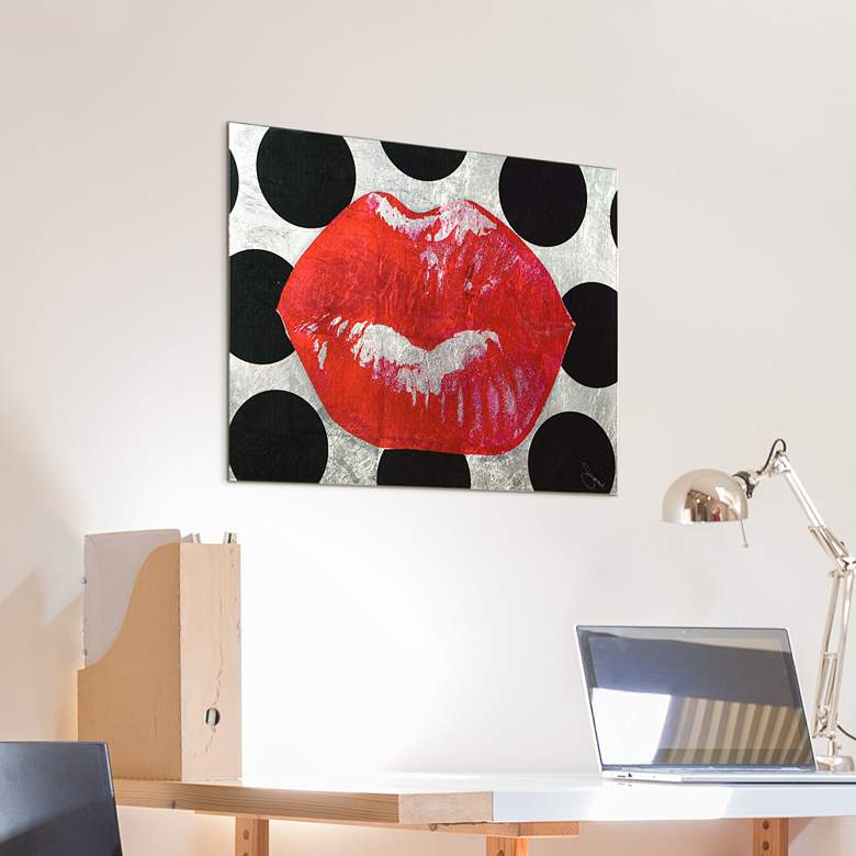 Image 5 Empire Art Red Lips Reverse Printed Tempered Glass with SilverLeaf Wall Art more views