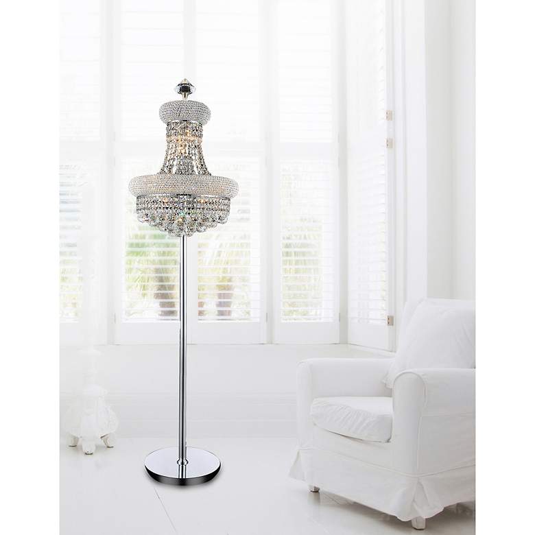 Image 6 Empire Chrome and Crystal Floor Lamp more views