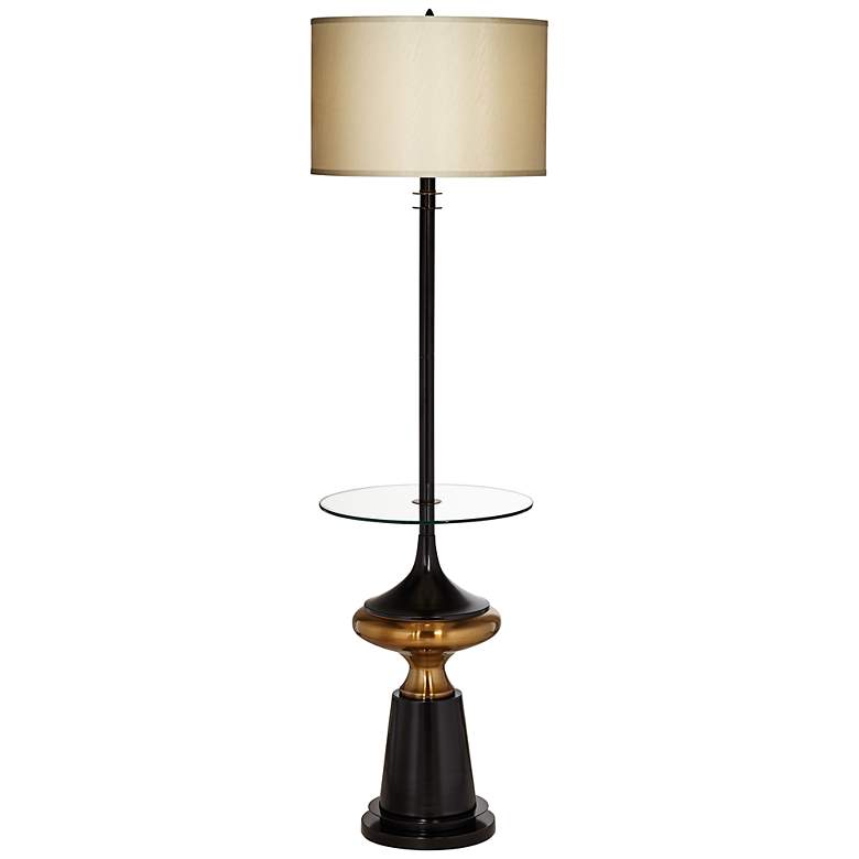 Image 1 Empire Glass Tray Table Floor Lamp