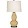 Empire Gold Double Gourd Table Lamp with Vine Lace Trim