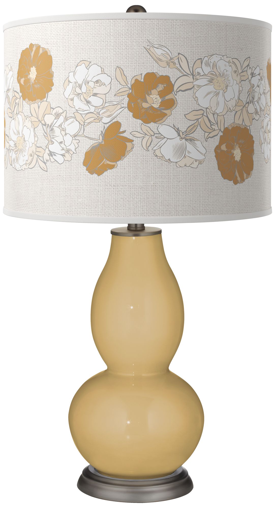Image Empire Gold Rose Bouquet Double Gourd Table Lamp