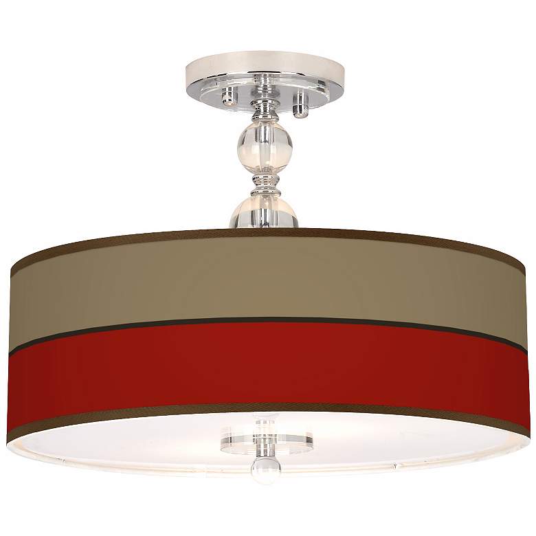 Image 1 Empire Red Giclee 16 inch Wide Semi-Flush Ceiling Light