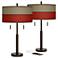 Empire Red Robbie Bronze USB Table Lamps Set of 2