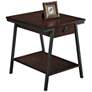 Empiria 24" Wide Hand-Finished Walnut 1-Drawer End Table