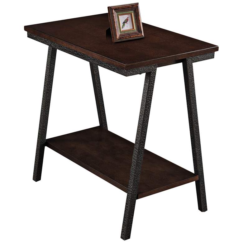 Image 2 Empiria 24" Wide Hand-Finished Walnut Narrow Chairside Table