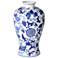 Emporia 12 1/2" High White and Blue Ceramic Decorative Vase