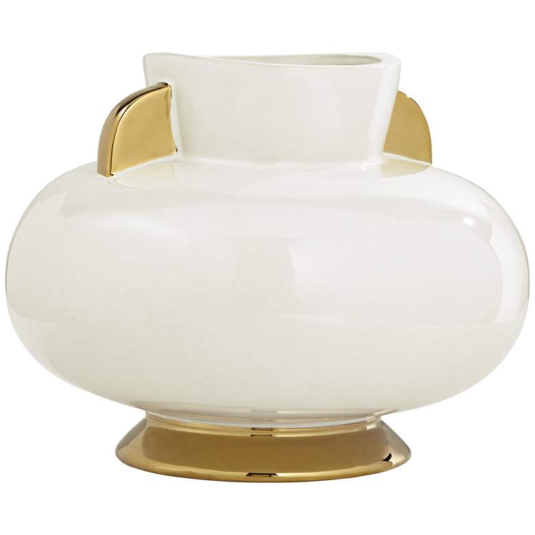Image 7 Empress 10 1/2" Wide White Ceramic Vase with Handles more views