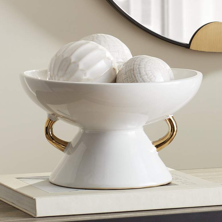 Image 1 Empress 10 3/4" Wide Shiny White Ceramic Bowl