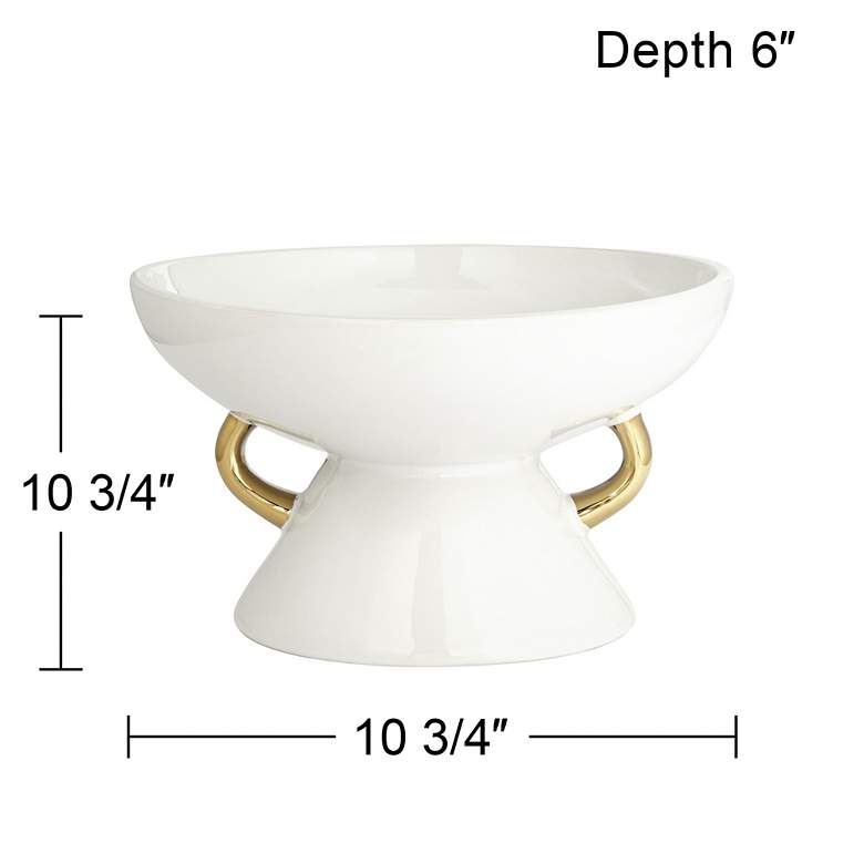 Image 7 Empress 10 3/4 inch Wide Shiny White Ceramic Bowl more views