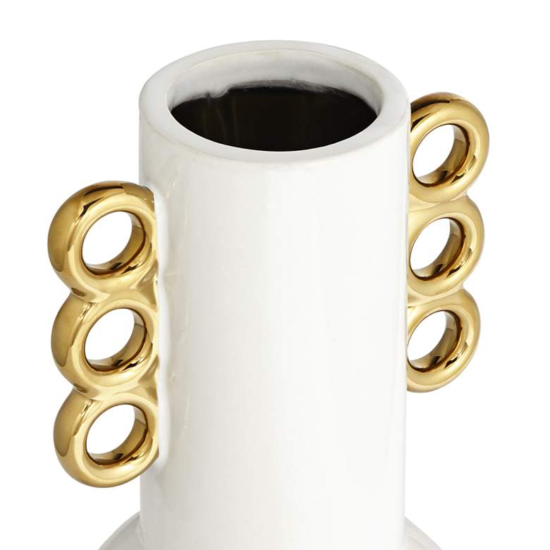 Image 3 Empress 12" High Shiny White Ceramic Vase more views