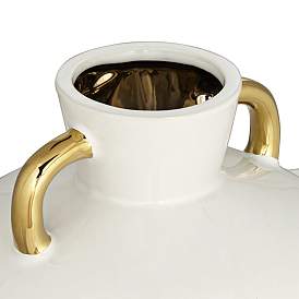 Image3 of Empress 13" High White Ceramic Vase with Handles more views