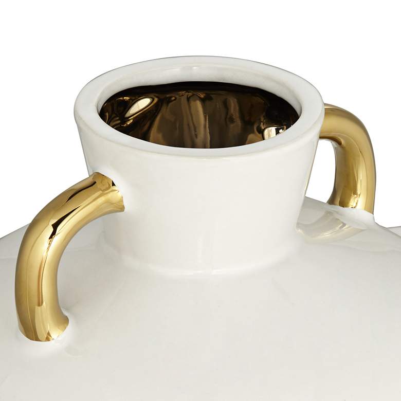 Image 3 Empress 13" High White Ceramic Vase with Handles more views