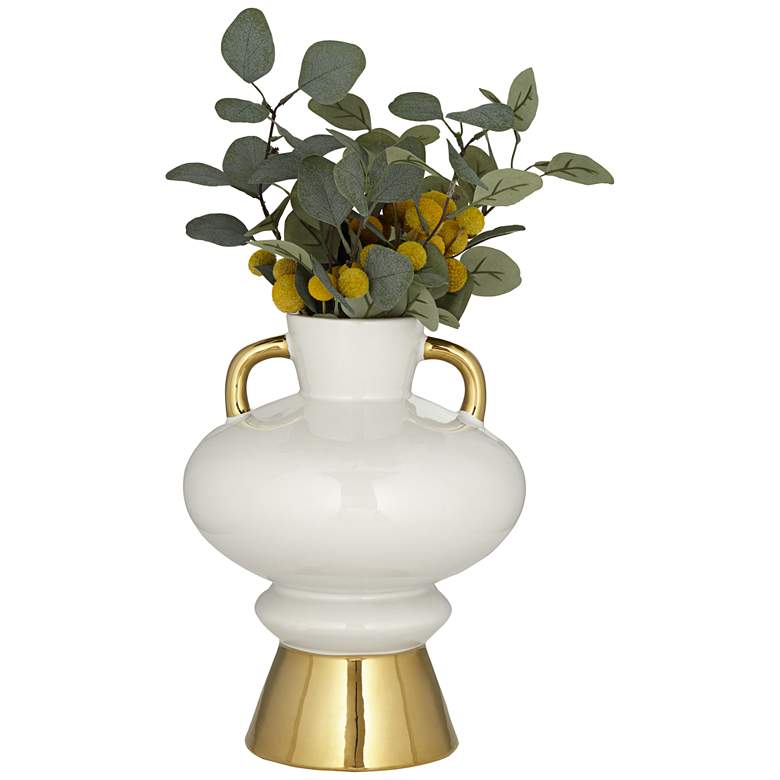Image 7 Empress 13" High White Ceramic Vase with Handles more views