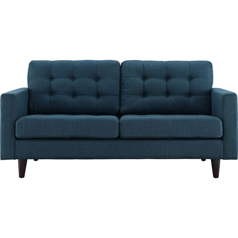 Image 2 Empress Azure Fabric Tufted Loveseat