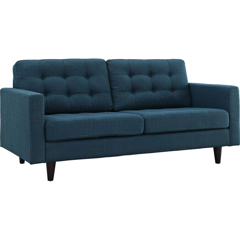 Image 3 Empress Azure Fabric Tufted Loveseat more views