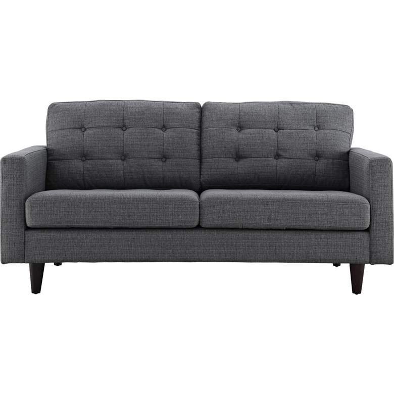 Image 2 Empress Gray Fabric Tufted Loveseat