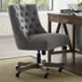 Empress Gray Tufted Adjustable Swivel Office Chair