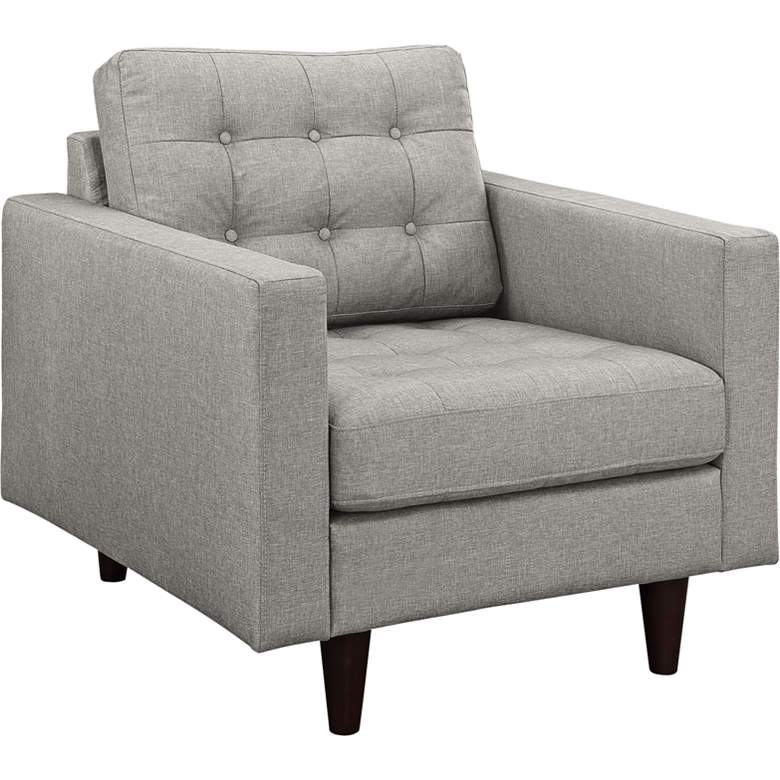 Image 2 Empress Light Gray Fabric Tufted Armchair