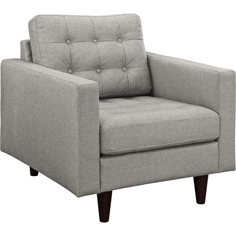 Image 2 Empress Light Gray Fabric Tufted Armchair