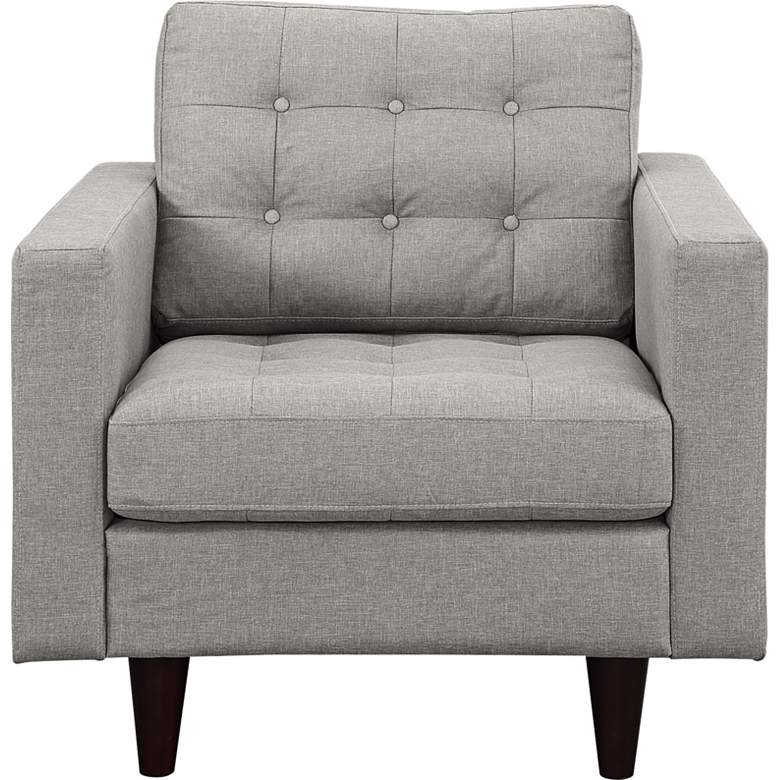 Image 3 Empress Light Gray Fabric Tufted Armchair more views