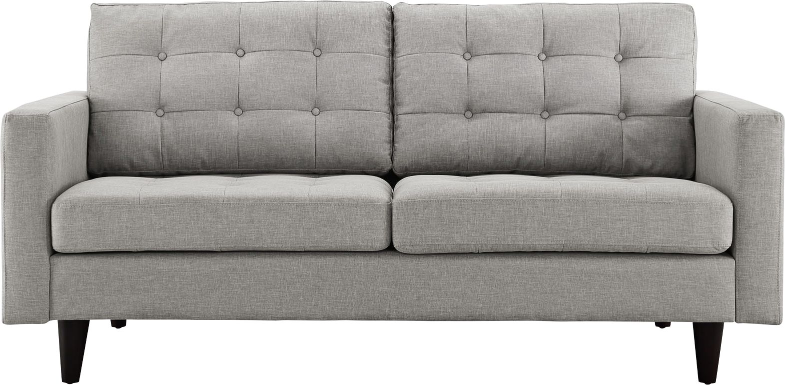 Empress Light Gray Fabric Tufted Loveseat