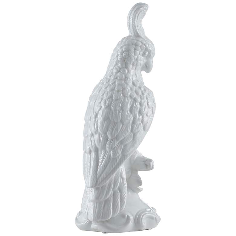 Image 1 Empress Parrot on Branch Left Face 10 1/4"H White Figurine