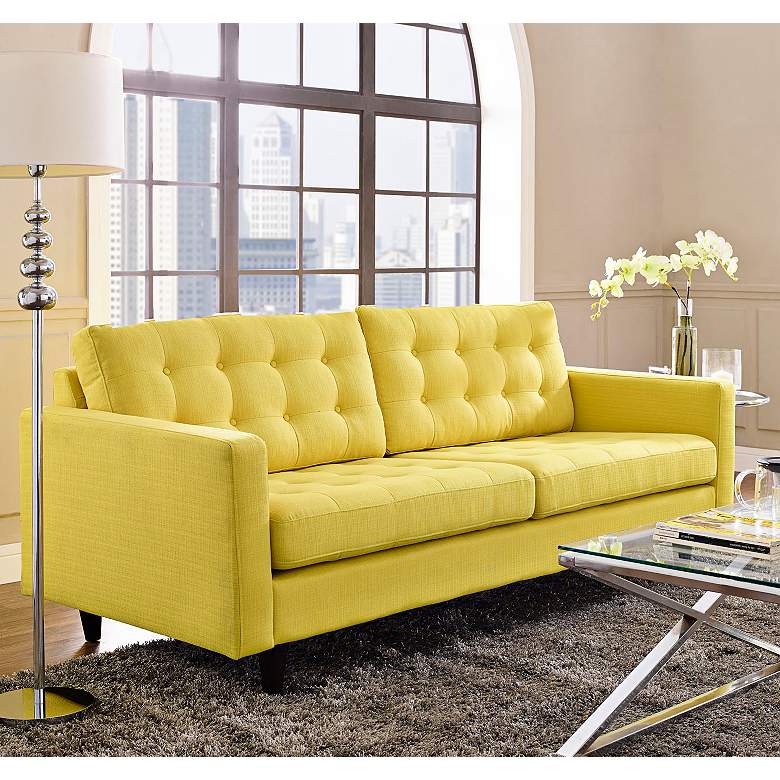 Image 1 Empress Sunny 84 1/2" Wide Fabric Tufted Sofa