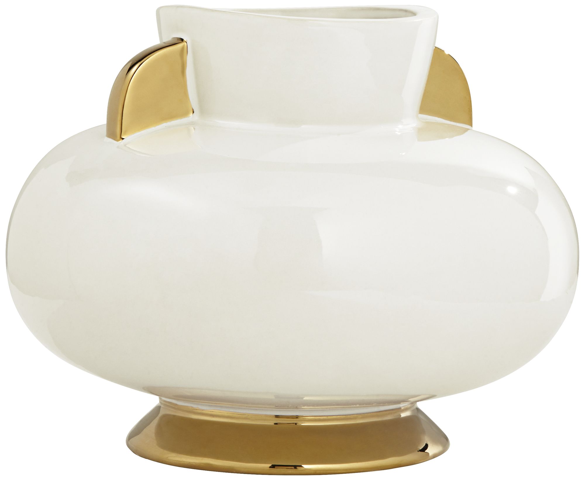 Empress White and Gold 3-Piece Ceramic Vase Set
