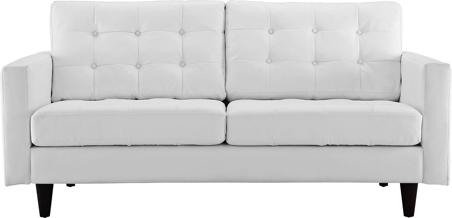 White tufted store loveseat